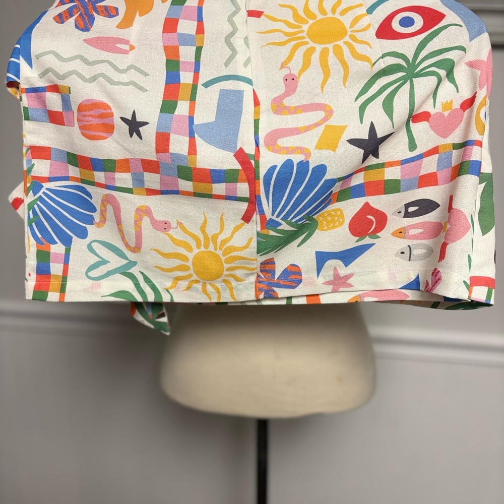 Peppermayo Mini Skirt sz6 At First Light Linen Wrap Summer Palm Beach Coastal - Picture 5 of 9